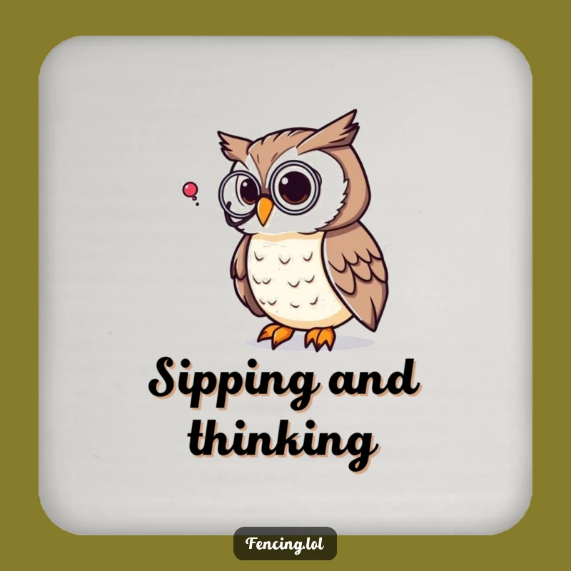 Funny Owl Coaster: Protect Surfaces with Wisdom, Unique Funny Gift for Hosts