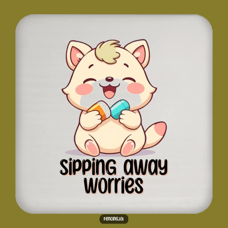 Funny Joyful Animal Coaster: Protect Drinks with Cheerful Art