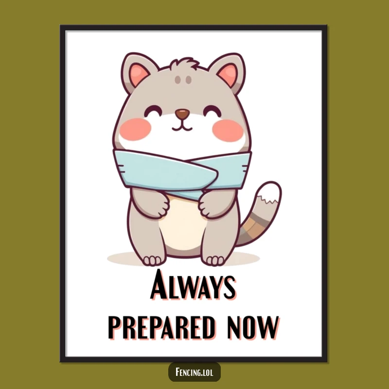 Funny Cheerful Animal Bandage Poster - Whimsical Wall Art for a Happy Home