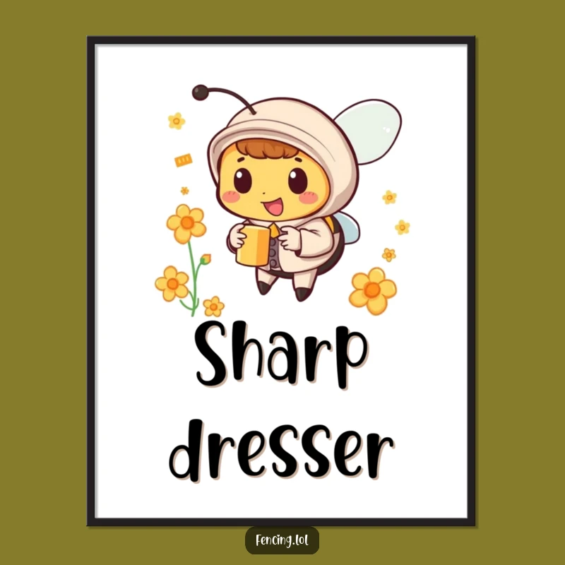 Funny Dapper Bee Nectar Poster - Elegant Wall Art Gift!