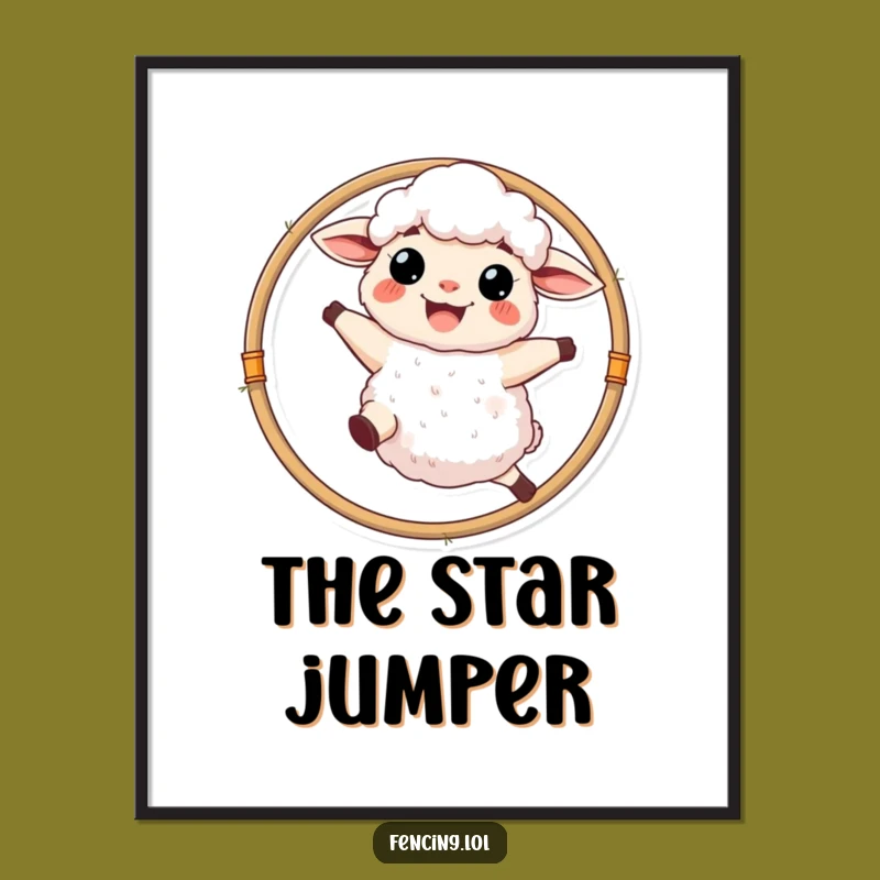 Funny Sheep Hoop Poster: Joyful Farm Art, Perfect Home Decor Gift