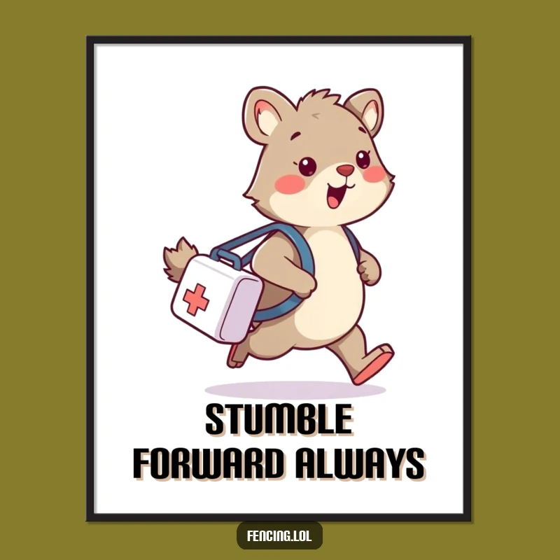 Funny Wobbly Animal Medical Bag Poster - Humorous Wall Art for Any Room