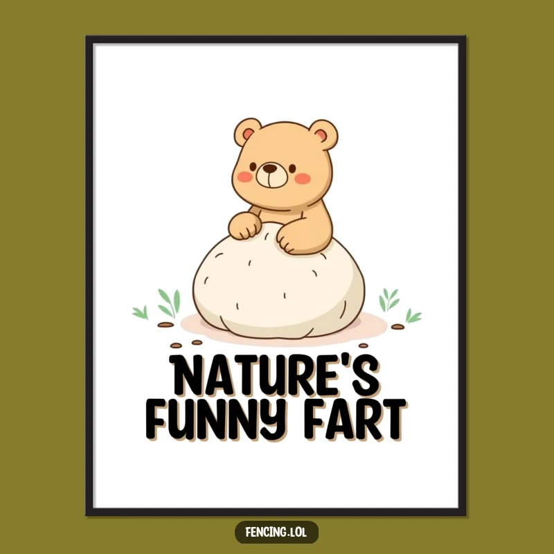 Funny Bear Whoopee Cushion Hike Poster - Hilarious Wall Art