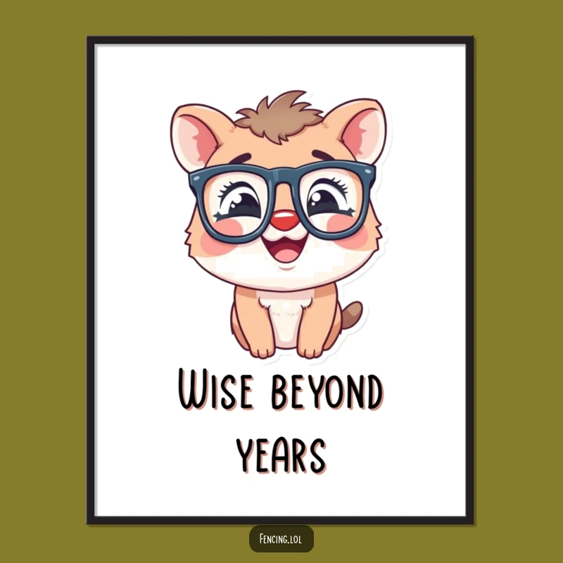 Funny Giggling Animal Oversized Glasses Poster - Wall Art for a Cheerful Home