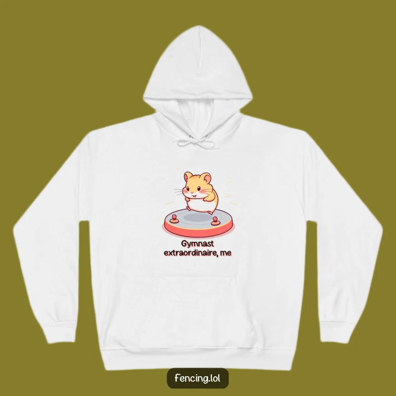 Cozy Funny Hamster Hoodie, Warm Gymnast Apparel, Perfect Gift