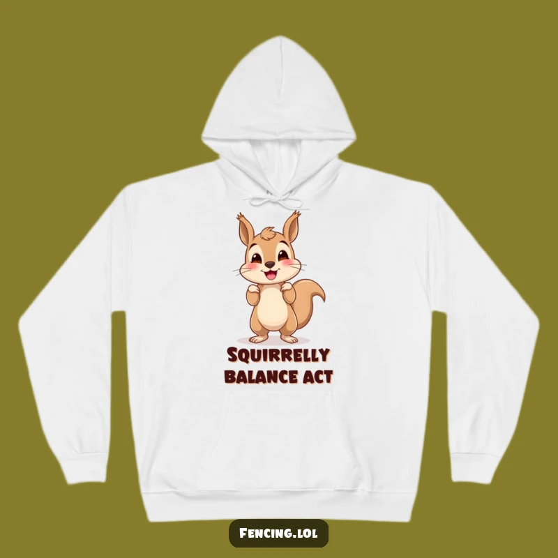 Cozy Funny Squirrel Hoodie: Embrace the Wobble with a Hilarious Handstand Design