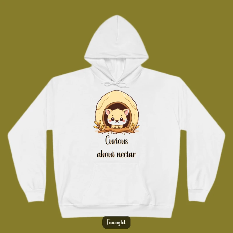 Funny Beehive Animal Hoodie: Curious Creature Peeking In, Cozy Funny Gift