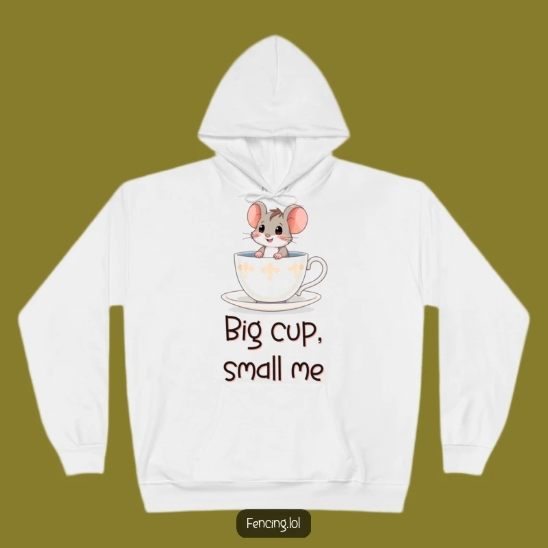 Funny Brave Mouse Teacup Hoodie - Cozy Adventure Sweatshirt, Great Funny Gift