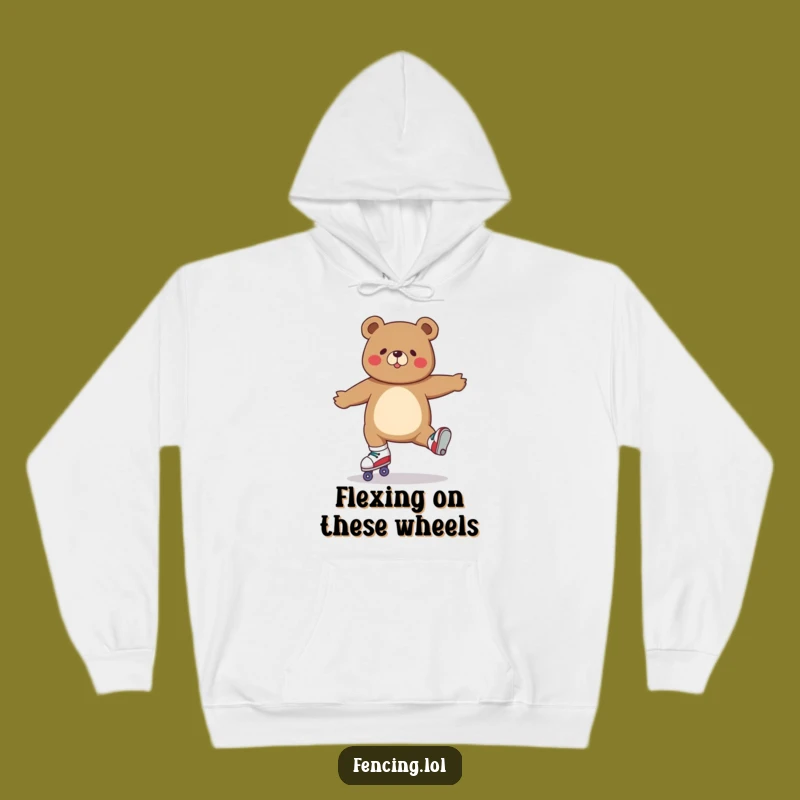 Funny Roller Skating Bear Split Hoodie: Warm & Hilarious Gift for All Ages