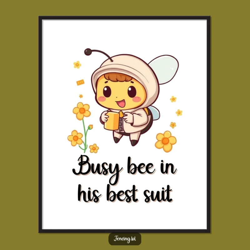 Free Printable Dapper Bee Nectar Art: Funny Downloadable Decor for a Chic Space!