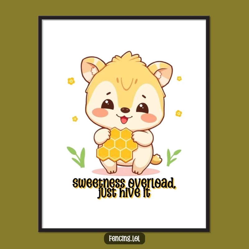 Free Printable Wall Art: Funny Bee & Honeycomb Decor, Downloadable Humorous Gift