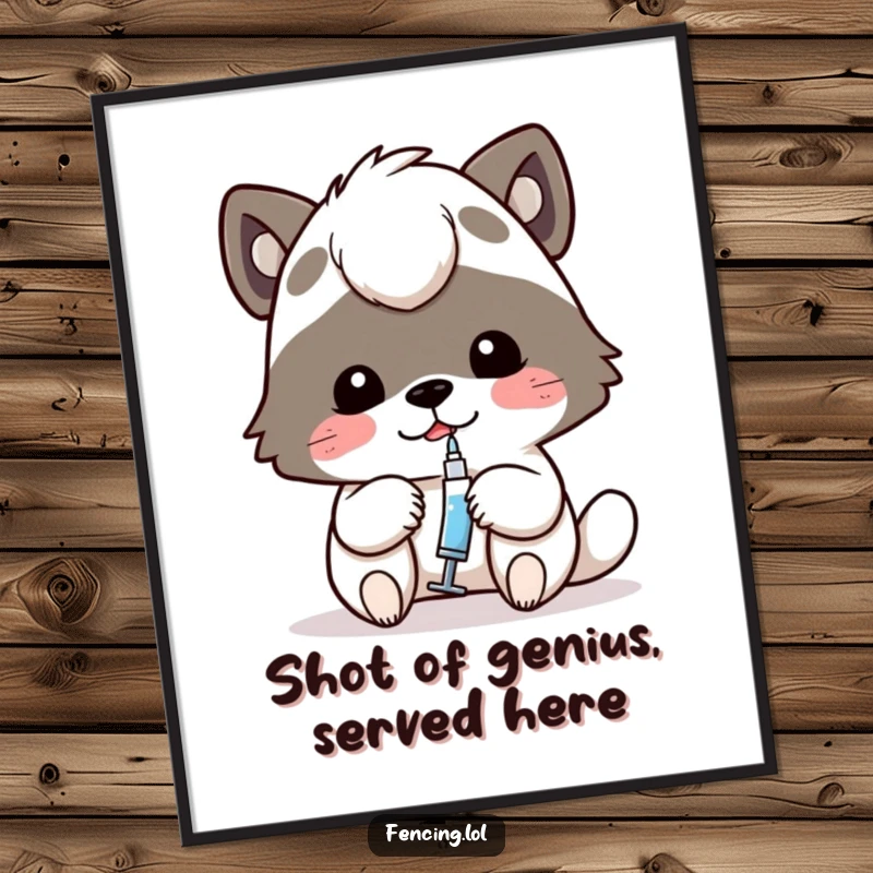 Funny Free Printable Wall Art: An animal demonstrating intense focus while carefully using a small syringe.