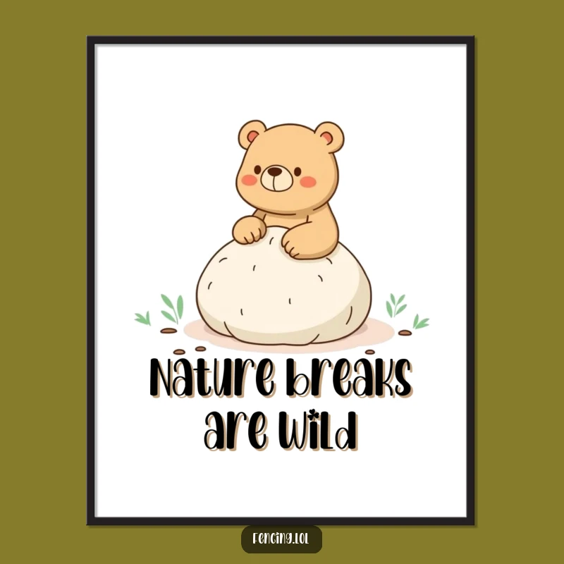 Funny Free Printable Wall Art: Bear Whoopee Cushion Hike - Hilarious Downloadable Art Decor