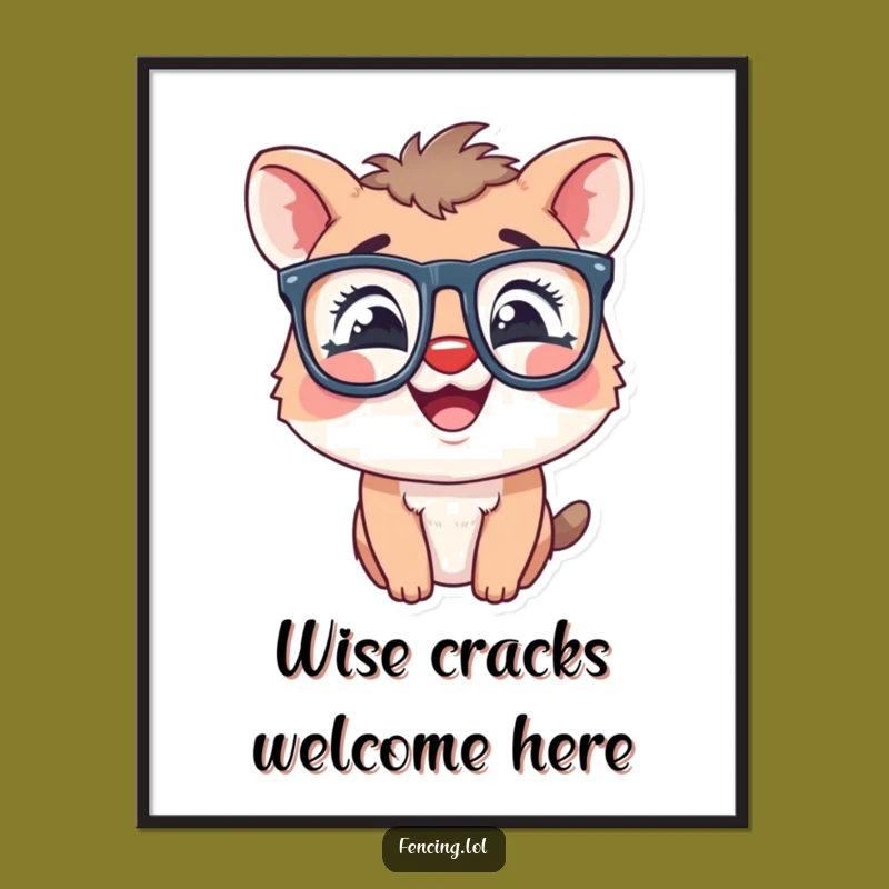 Funny Free Printable Wall Art: Giggling Animal in Glasses, Quirky Downloadable Decor