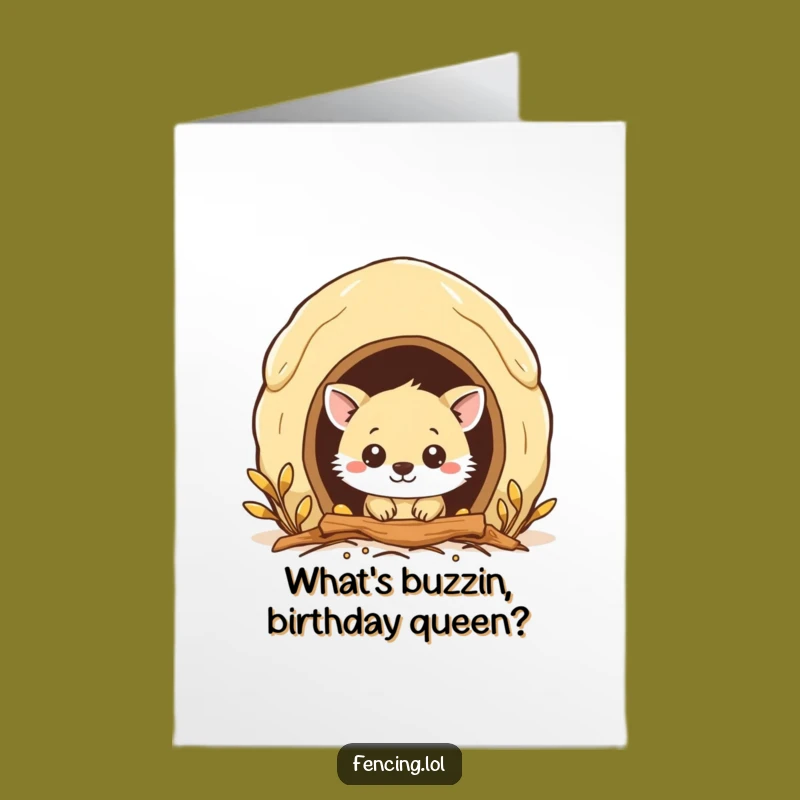Free Printable Birthday Card: Curious Animal Peeks, Funny Downloadable Gift