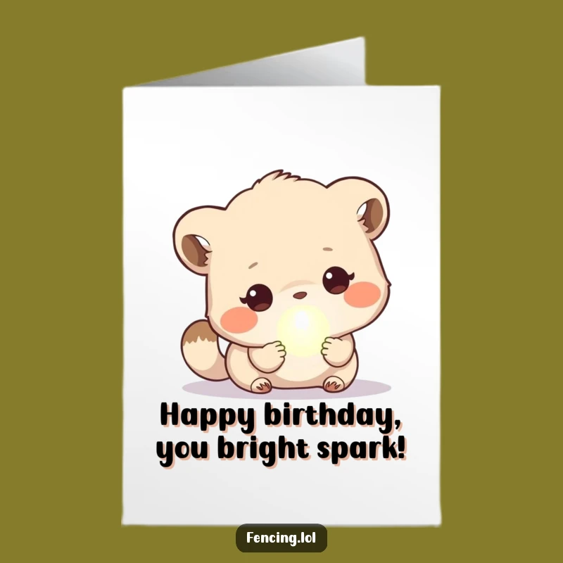 Free Printable Birthday Card: Cute Animal Orb Mystery Funny Downloadable