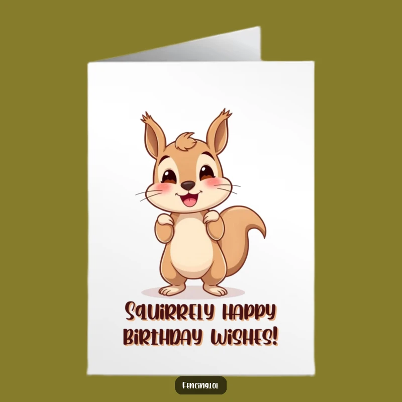 Free Printable Birthday Card: Funny Wobbly Squirrel Handstand Downloadable Gift