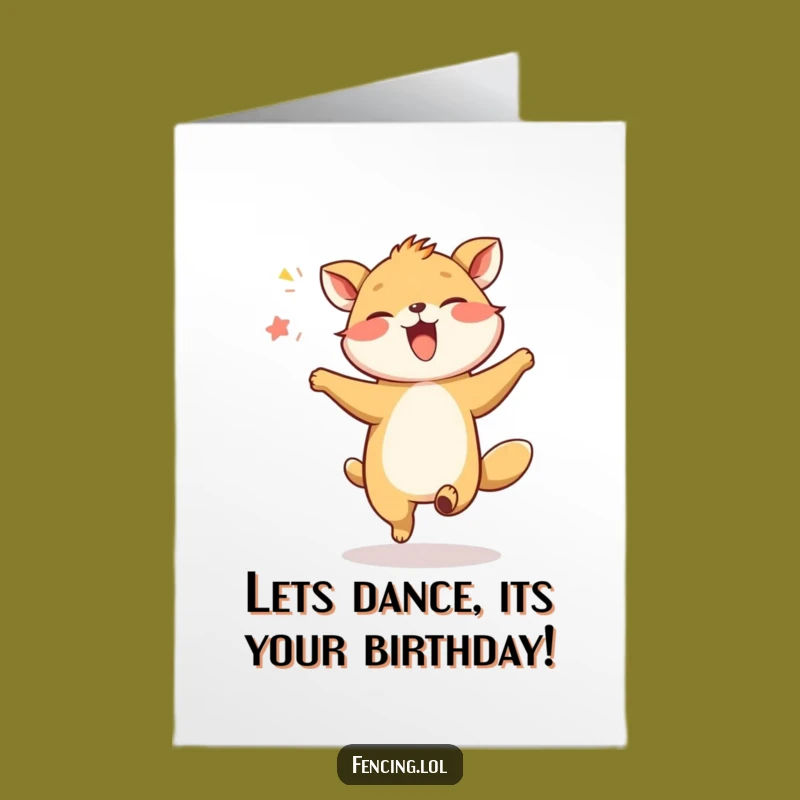Free Printable Birthday Card: Giggling Animal Dancing, Fun Downloadable Gift