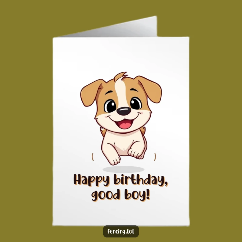 Free Printable Birthday Card: Happy Dog Speeding - Funniest Downloadable Gift