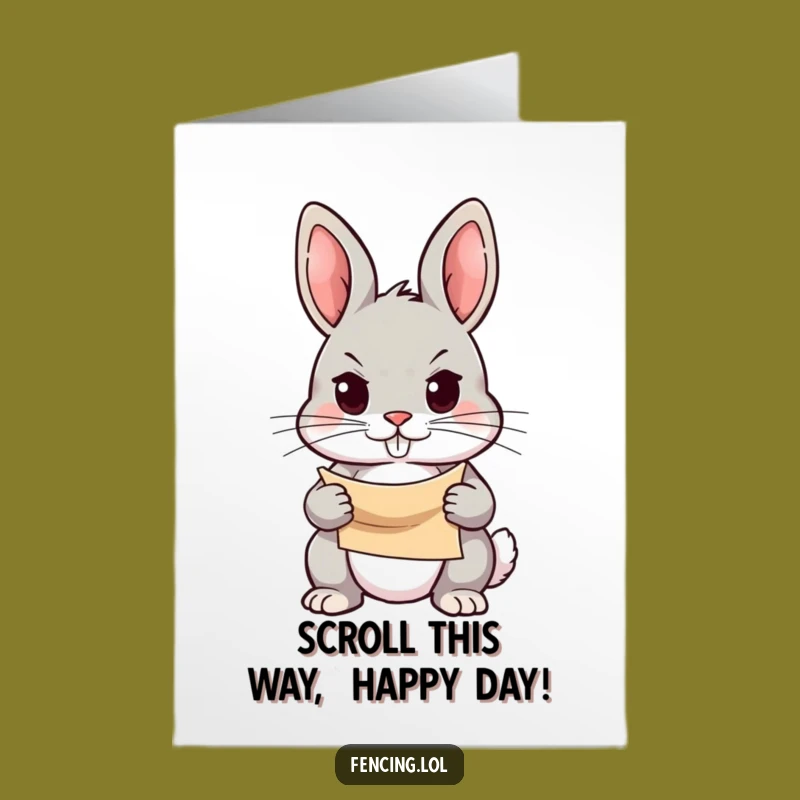 Free Printable Rabbit Birthday Card: Determined Humor for a Joyful Year