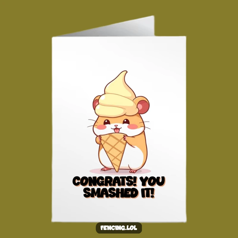 Free Printable Hamster Congrats Card: Giant Ice Cream Dream Downloadable