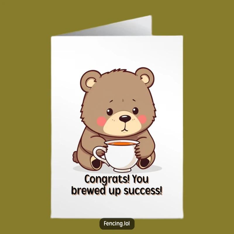 Free Printable Congrats Card: Bear's Deep Thoughts Humor Downloadable