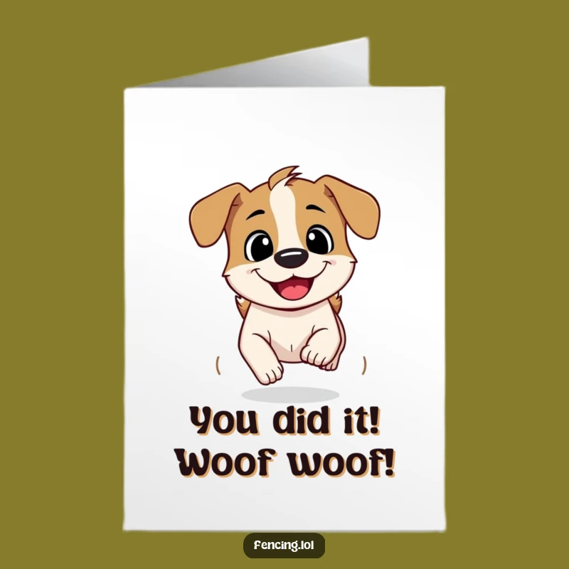 Free Printable Congrats Card: Happy Dog Speeding - Awesome Downloadable Gift