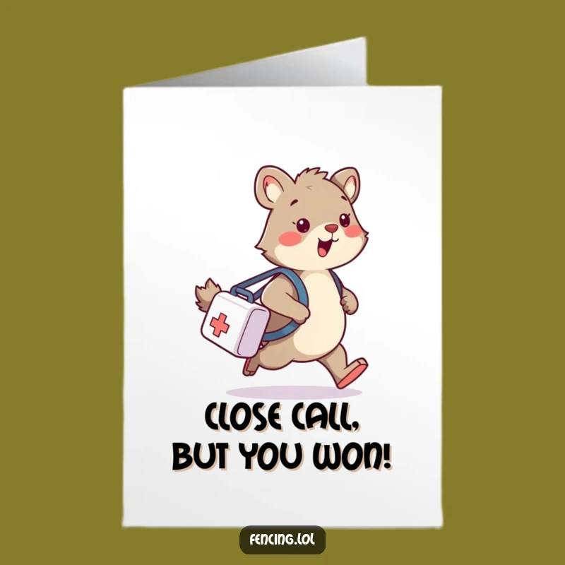 Free Printable Congrats Card: Wobbly Animal, Medical Bag Mishap, Funny Downloadable Gift