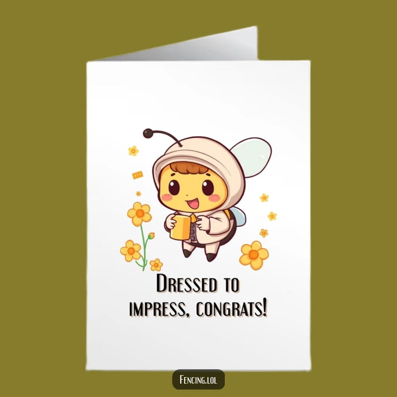 Free Printable Dapper Bee Congratulations Card: Hilarious Downloadable Gift for Sweet Success!