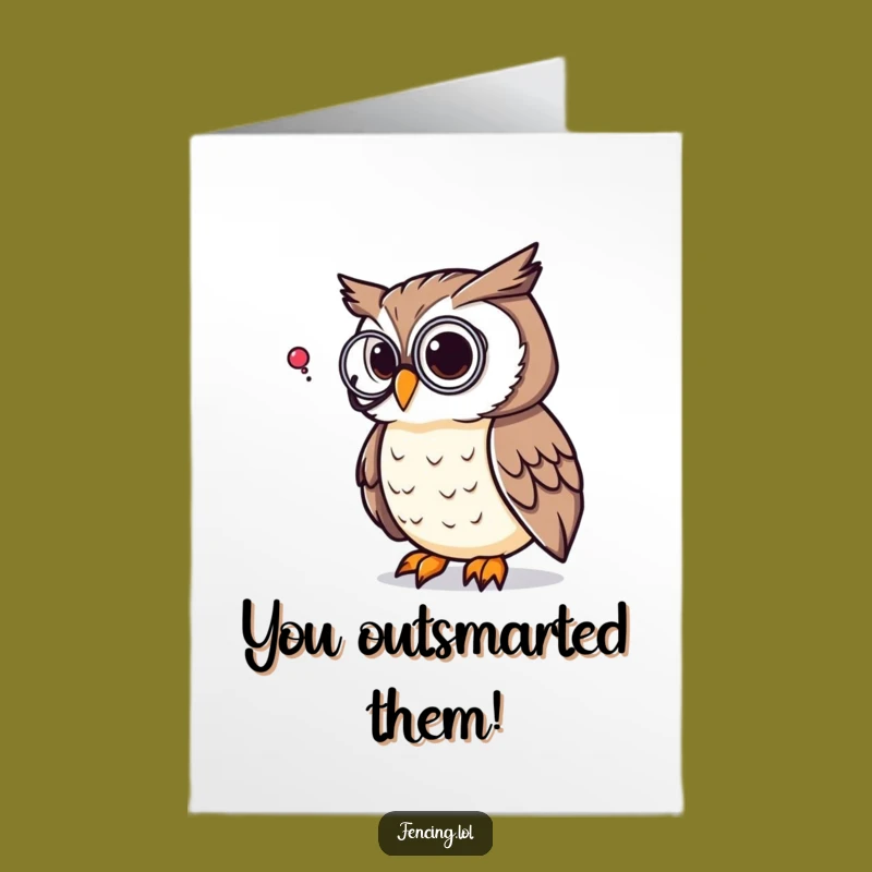 Free Printable Owl Congrats Card: Intellectual Humor for Your Big Success