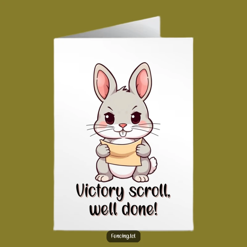 Free Printable Rabbit Congrats Card: Focused Humor for Your Bold Triumph