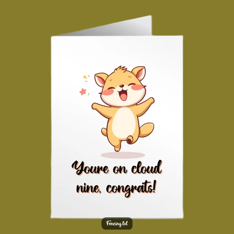 Free Printable Congrats Card: Giggling Animal Dancer, Fun Downloadable for Any Triumph