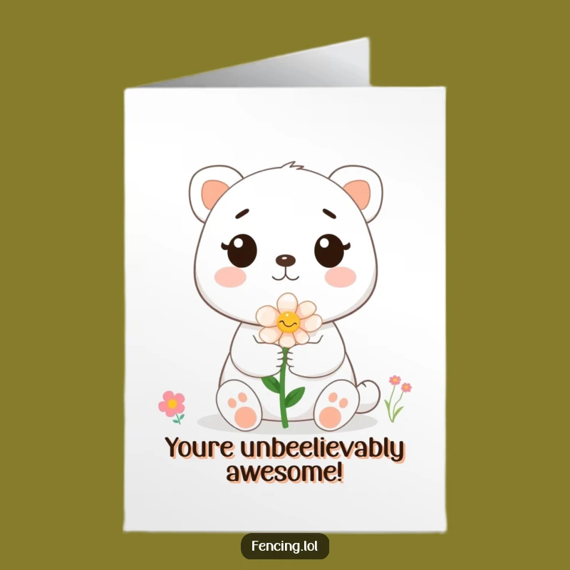 Free Printable Congrats Card: Cute Animal Flower Gift for Bee's Success - Funny Download