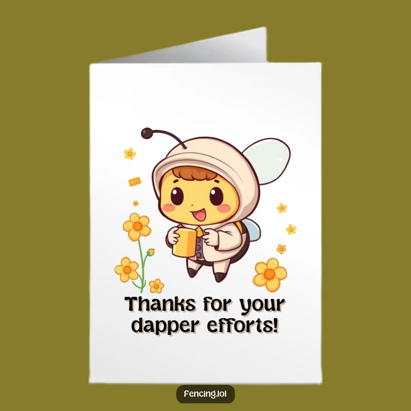 Free Printable Dapper Bee Thank You Card: Funny Downloadable Gift of Sweet Gratitude!