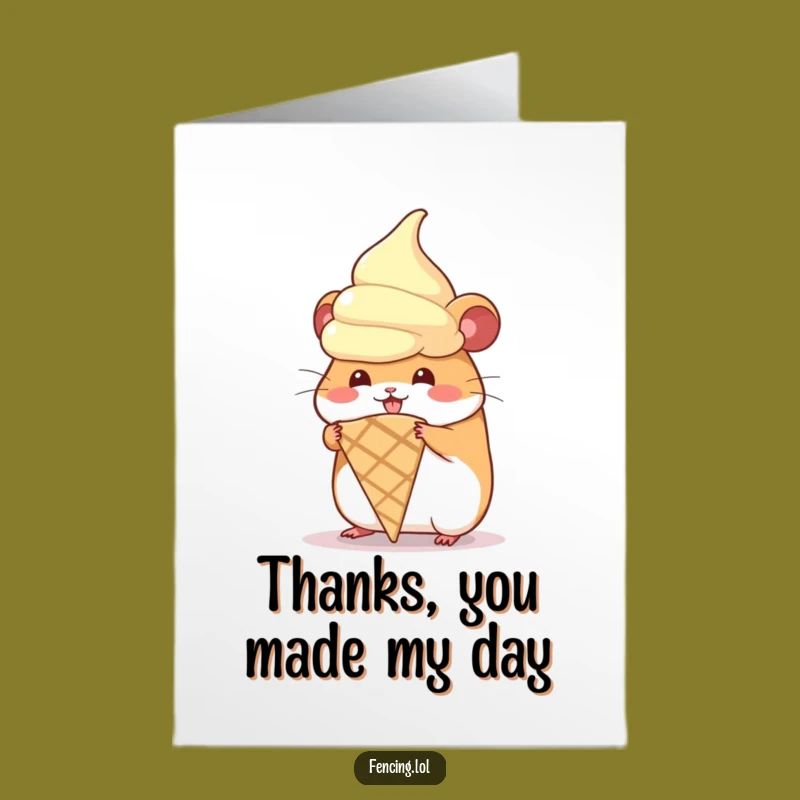 Free Printable Hamster Thank You Card: Sweet Gesture Downloadable
