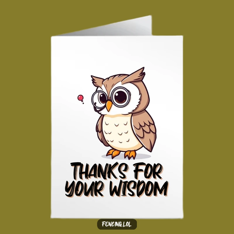 Free Printable Owl Thank You Card: Pondering Humor for Your Kind Thought