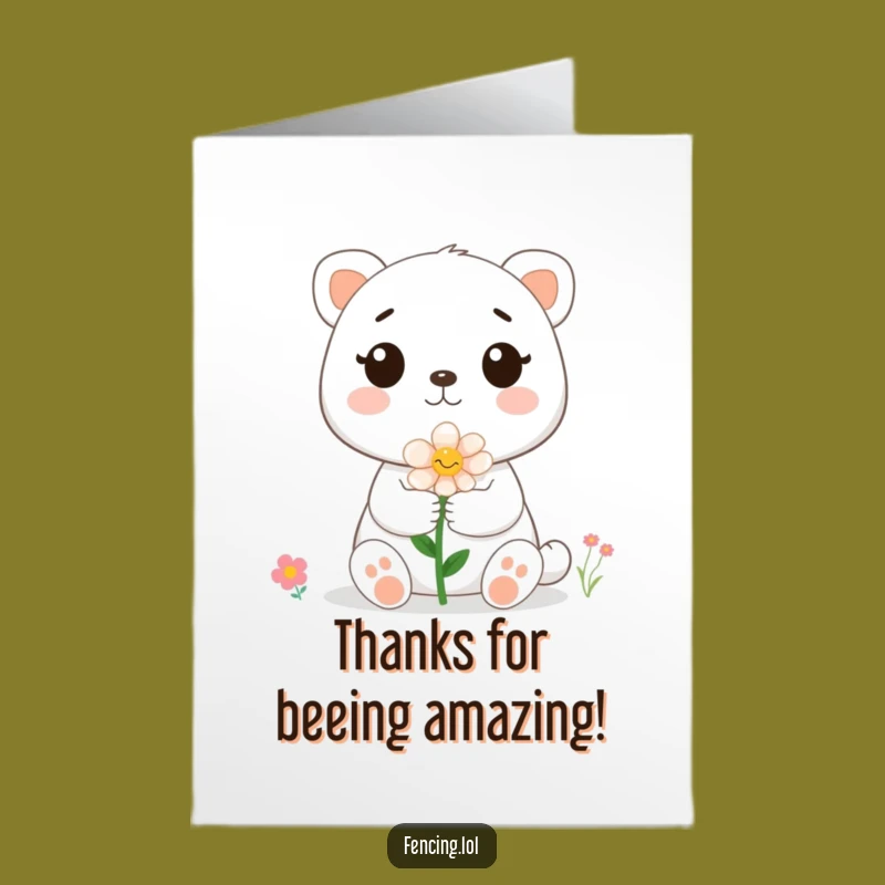 Free Printable Thank You Card: Cute Animal Flower Gift for Bee's Help - Funny Download