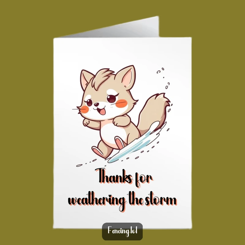 Free Printable Thank You Card: Determined Animal's Windy Maneuver - Funny Downloadable Gift