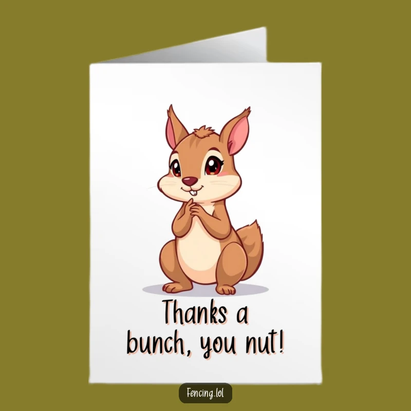Free Printable Thank You Card: Grateful Squirrel Pose, Heartfelt Downloadable Gift