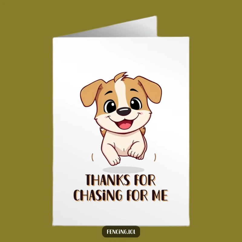 Free Printable Thank You Card: Happy Dog Speeding - Whimsical Downloadable Gift