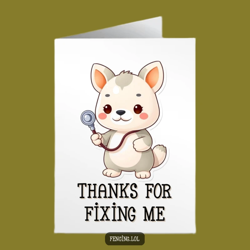 Thank You Free Printable Card: Hilarious Animal Doctor Thanks Downloadable Gift!