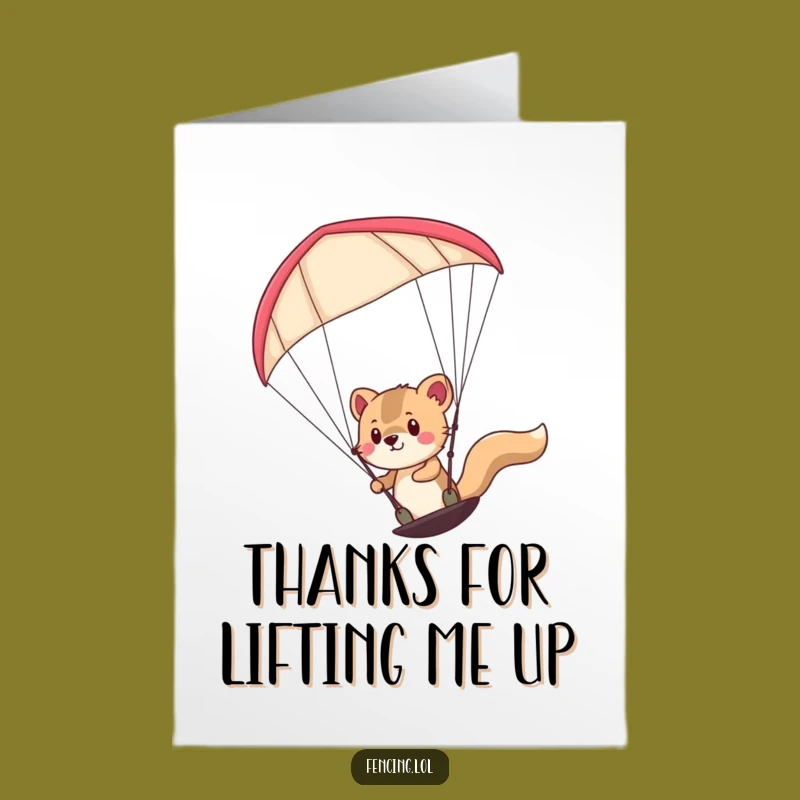 Free Printable Thank You Card: Determined Paraglider Animal - Grateful Downloadable Gift