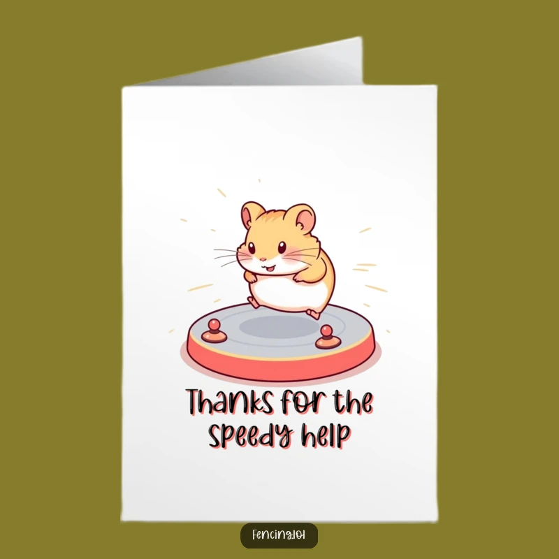 Free Printable Thank You Card: Hamster's Swift Thanks, Funny Downloadable Gift