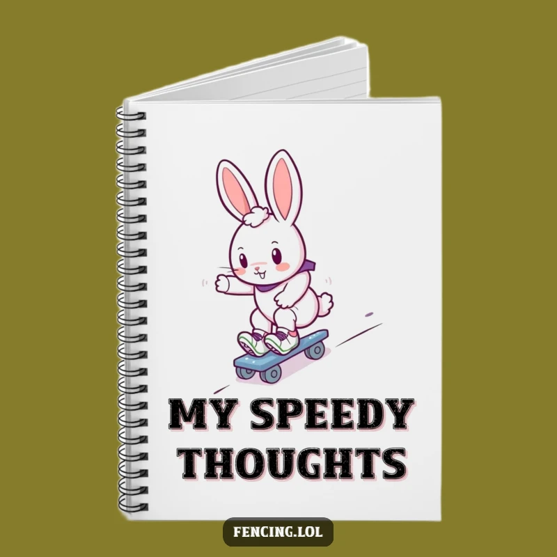 Funny Bunny Roller Skater Notebook: Cute Gliding Rabbit Journal