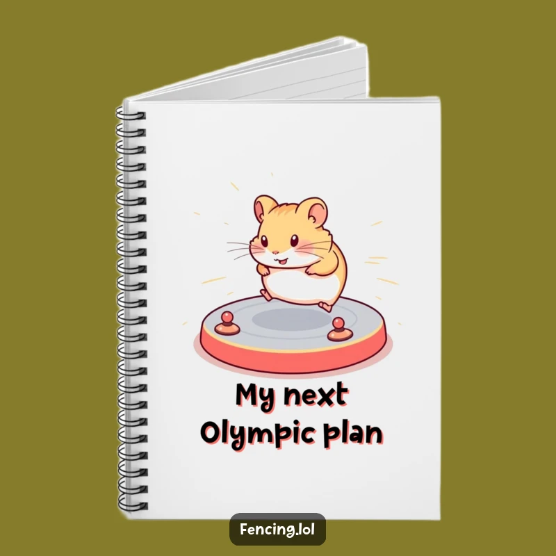 Funny Hamster Notebook, Journal with Gymnast Focus, Perfect Gift
