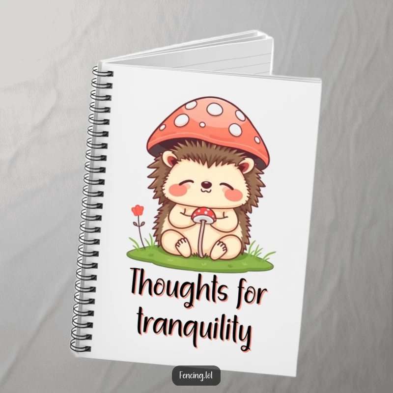 Funny Notebook: A meditating hedgehog on the cover, inspiring calm thoughts and humorous notes for its owner, ideal for journaling.