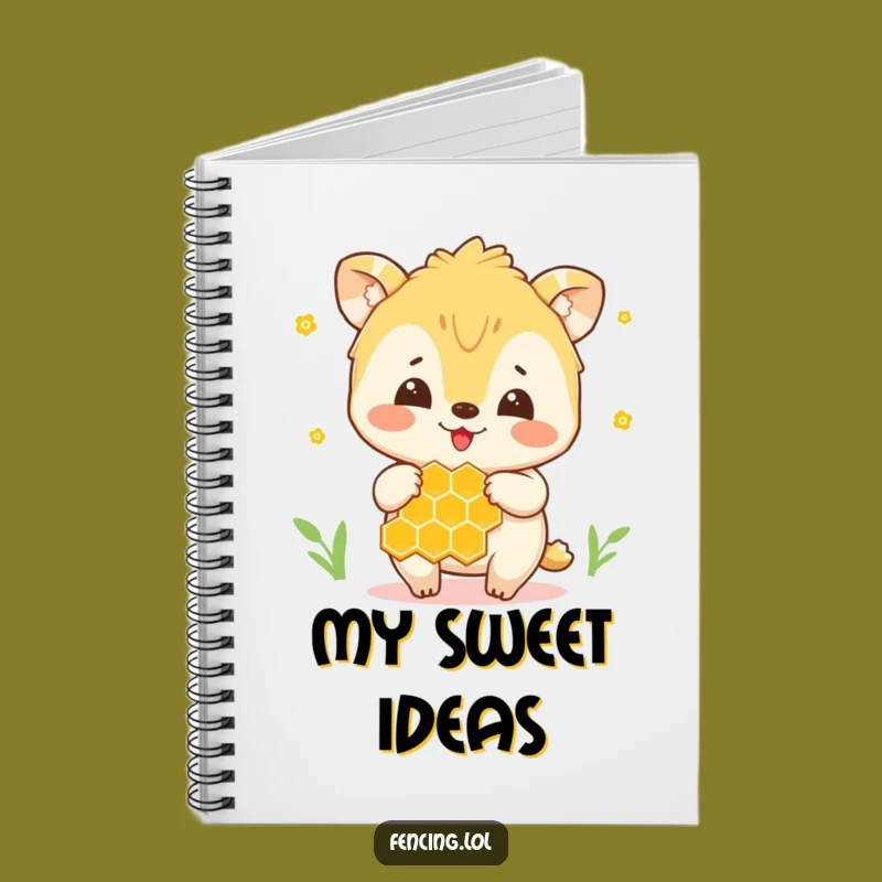 Funny Honey Animal Notebook: Joyful Creature with Honeycomb, Creative Funny Journal