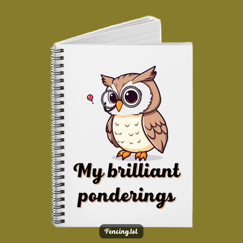 Funny Owl Notebook: Pondering Ideas Journal, Practical Funny Gift for Thinkers