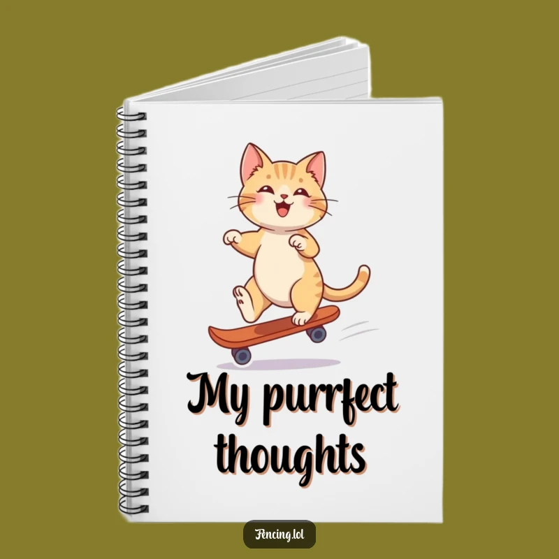 Funny Playful Cat Single Skate Notebook: Jot Down Your Thoughts