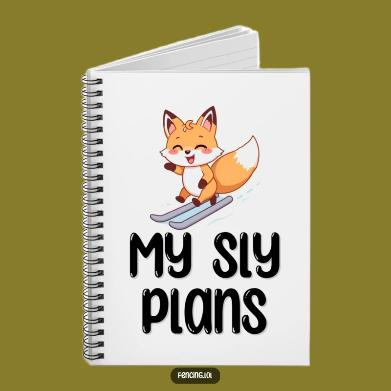 Funny Happy Fox Ice Skating Notebook: Jot Down Joyful Thoughts